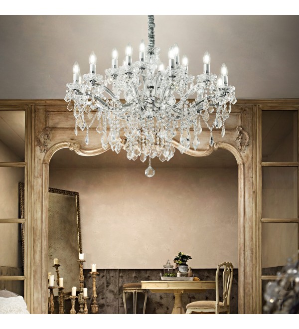 Люстра подвесная Ideal Lux Florian SP12 Хром E14 035604
