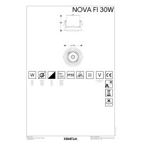 Светильник встраиваемый Ideal Lux Nova FI 30W 3000K LED Белый 248172