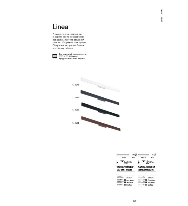 Светильник уличный Ideal Lux Linea AP D144 Антрацит 3000К LED 313504