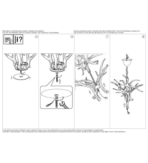 Люстра подвесная Ideal Lux Chalet SP12 Бежевый E14 113975