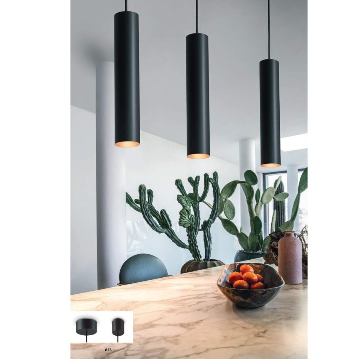 Светильник подвесной Ideal Lux Look SP1 Round D60 H400 Белый GU10 104935
