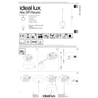 Светильник подвесной Ideal Lux Abc SP1 Square Латунь матовая E27 207858