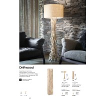 Торшер напольный Ideal Lux Driftwood PT1 Дерево E27 148939