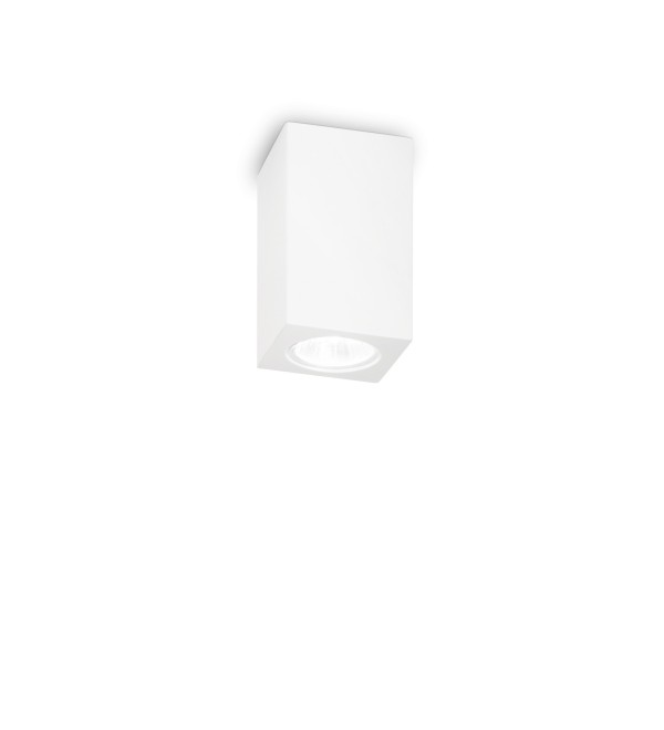 Светильник потолочный Ideal Lux Look PL1 Square D70 H110 Gesso Белый гипс GU10 155791