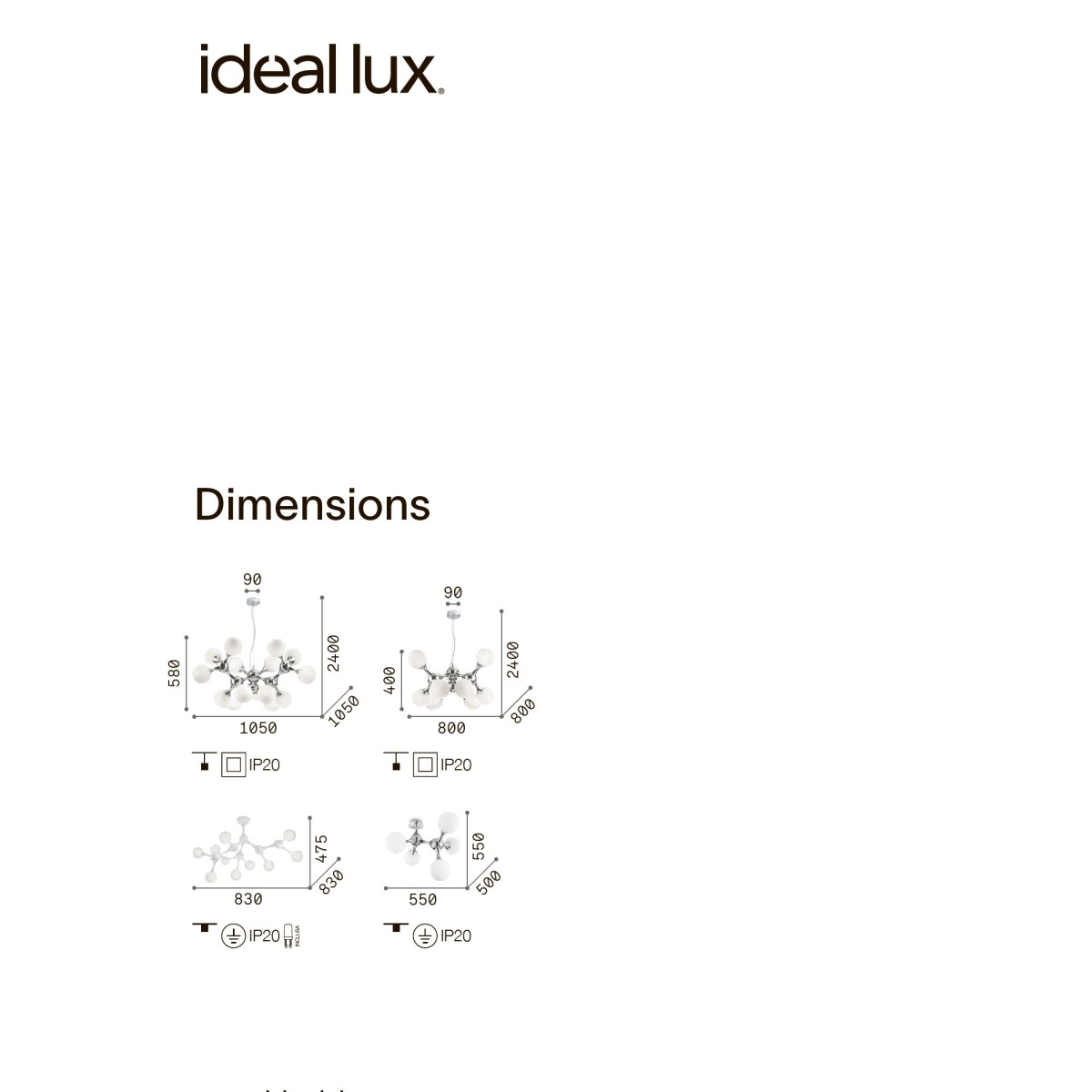 Люстра подвесная Ideal Lux Nodi SP9 Хром E14 370002