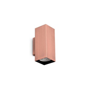 Светильник настенный Ideal Lux Look AP2 Square D60 H150 Медь GU10 370354