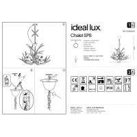 Люстра подвесная Ideal Lux Chalet SP8 Бежевый E14 115504