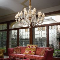 Люстра подвесная Ideal Lux Strauss SP12 Золото E14 140612