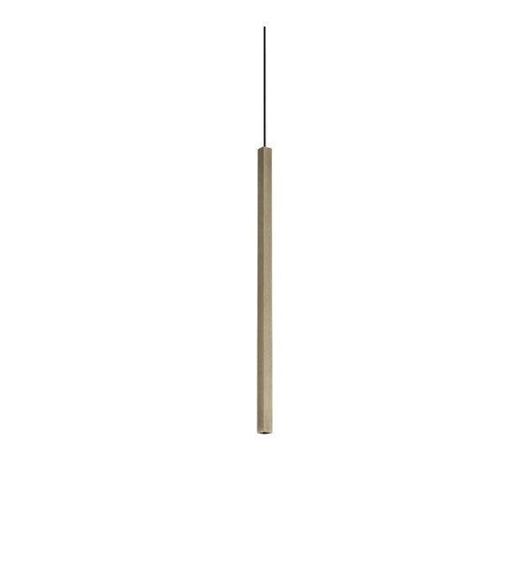 Светильник подвесной Ideal Lux Look LED SP01 Square D1.5 H040 On-Off 3000K Латунь LED 371139