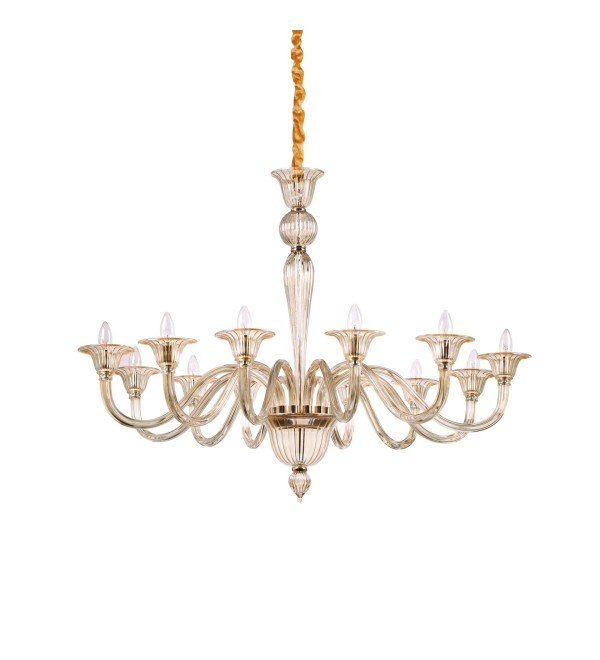Люстра подвесная Ideal Lux Brigitta SP12 Янтарный E14 199405