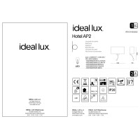 Светильник настенный Ideal Lux Hotel AP2 Белый E27 / LED 215693