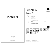 Лампа настольная Ideal Lux Lawyer TL1 Латунь античная E27 045030