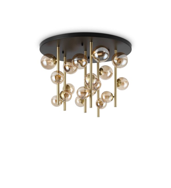 Люстра потолочная Ideal Lux Perlage PL18 G9 Янтарь 328379