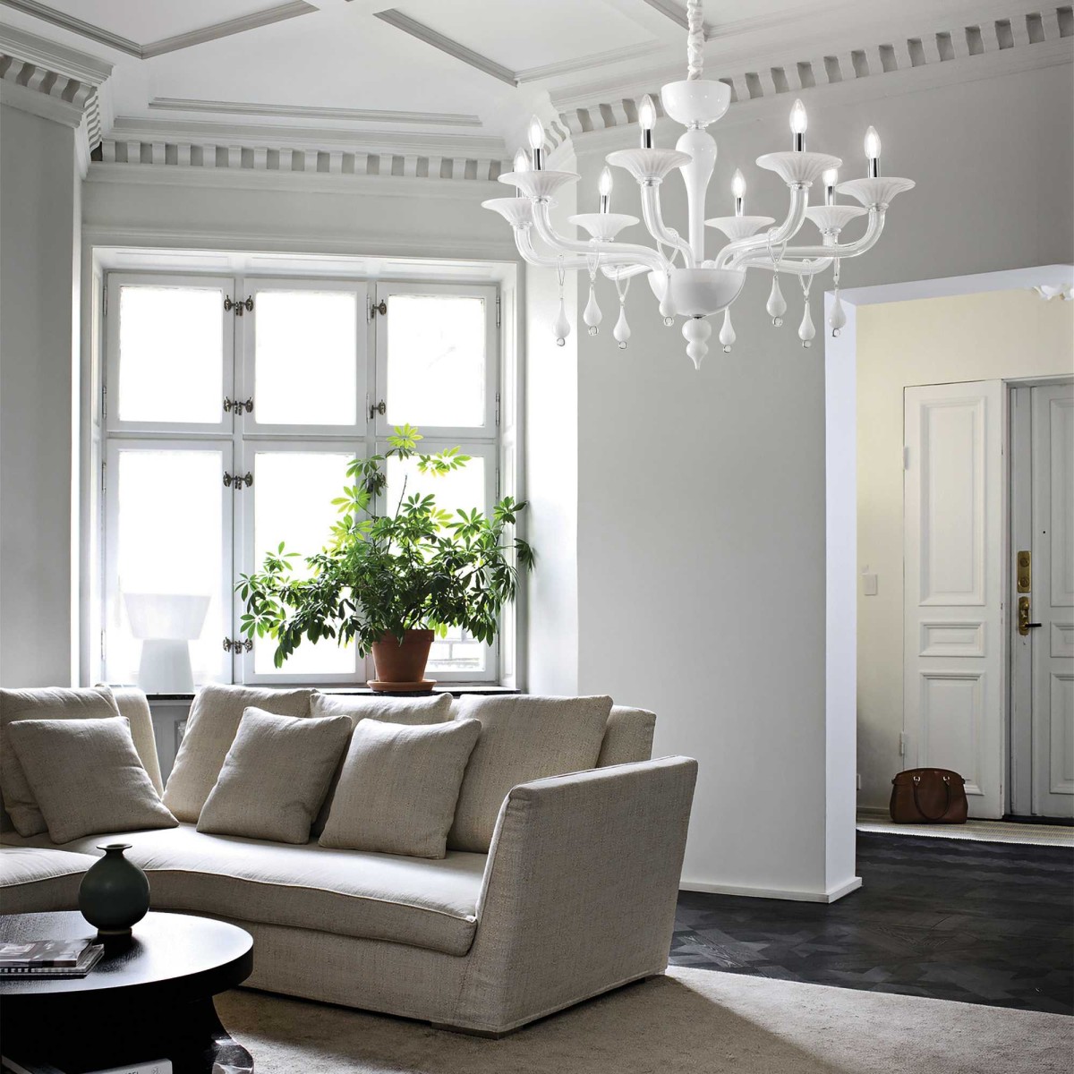 Люстра подвесная Ideal Lux Miramare SP8 Белый E14 068190