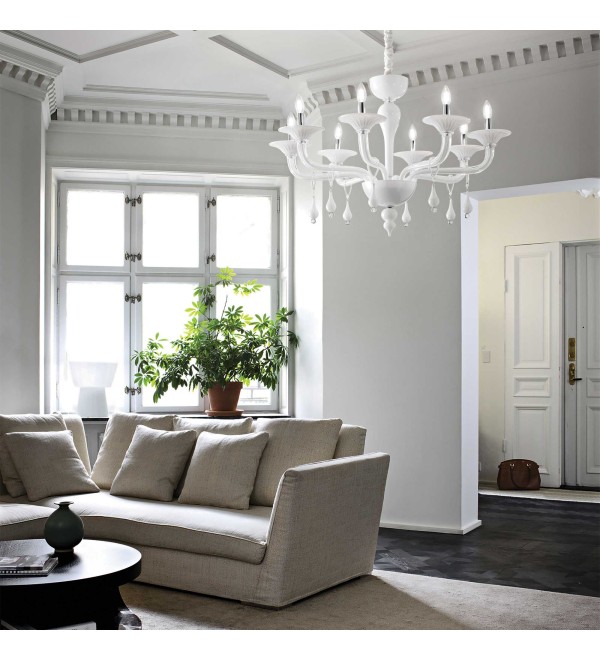 Люстра подвесная Ideal Lux Miramare SP8 Белый E14 068190