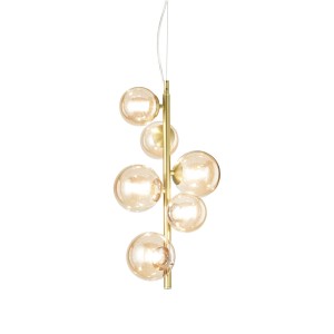 Люстра подвесная Ideal Lux Perlage SP6 Янтарь G9 317793