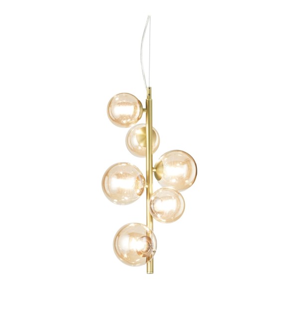 Люстра подвесная Ideal Lux Perlage SP6 Янтарь G9 317793