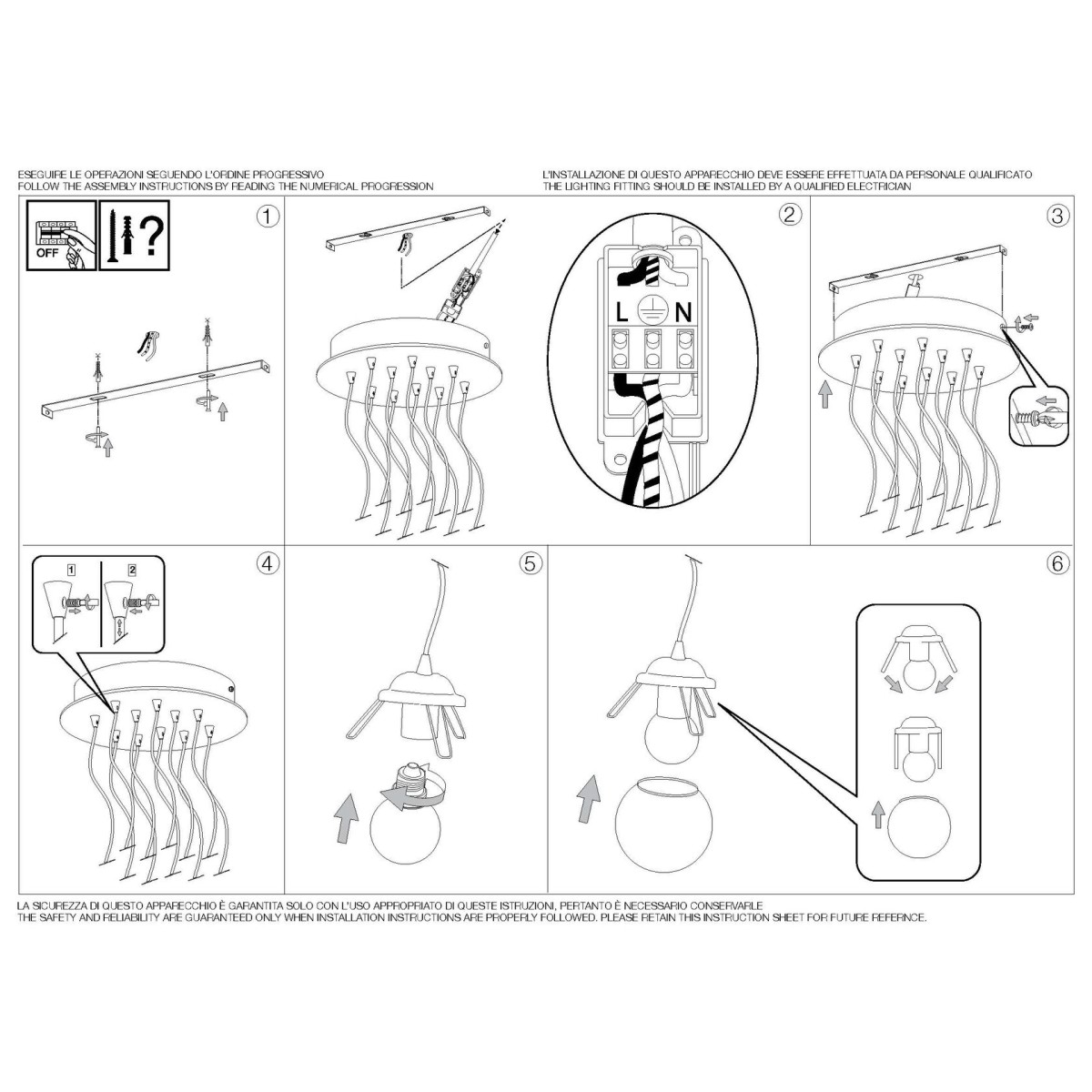 Люстра подвесная Ideal Lux Mapa Plus SP11 Белый E14 131924