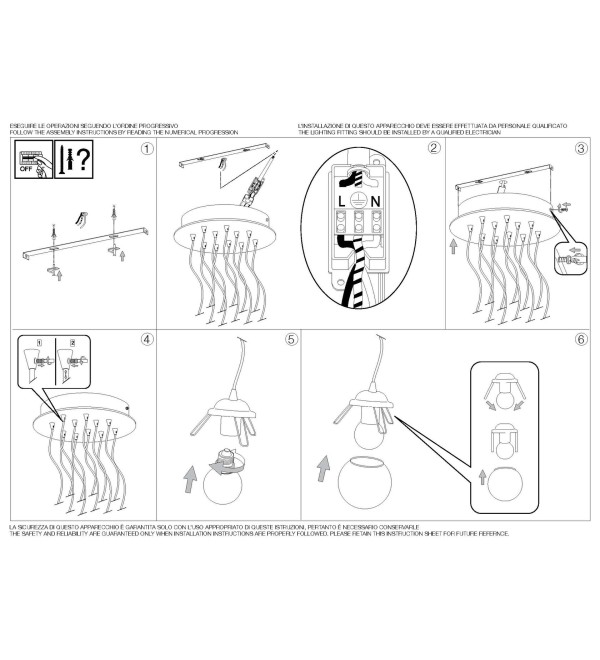 Люстра подвесная Ideal Lux Mapa Plus SP11 Белый E14 131924