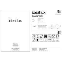 Светильник настенный Ideal Lux Bow AP D26 Латунь LED 3000К 121154