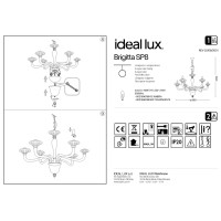 Люстра подвесная Ideal Lux Brigitta SP8 Прозрачный E14 199382