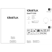 Светильник садово-парковый Ideal Lux Sole PT1 D30 Опал E27 191638