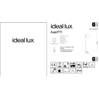 Торшер напольный Ideal Lux Axel PT1 Черный E27 282084