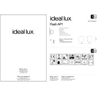 Светильник настенный Ideal Lux Flash АР1 Белый G9 095264