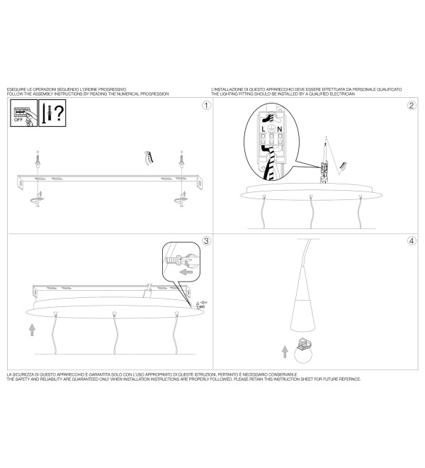 Светильник подвесной Ideal Lux Cono SP3 E14 Белый 112381