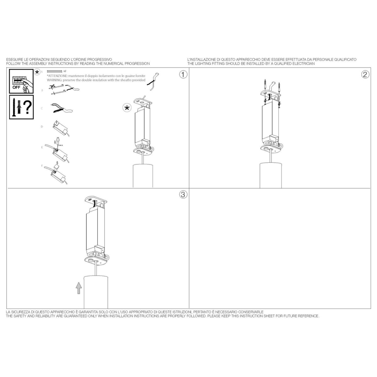 Светильник подвесной Ideal Lux Look LED SP1 Round D30 H400 Латунь 339726