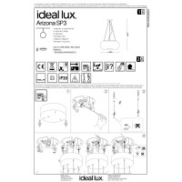 Люстра подвесная Ideal Lux Arizona SP3 GX53 Белый 214474