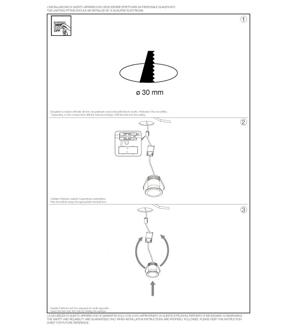 Светильник встраиваемый Ideal Lux Virus FI Белый 3000К LED 244808