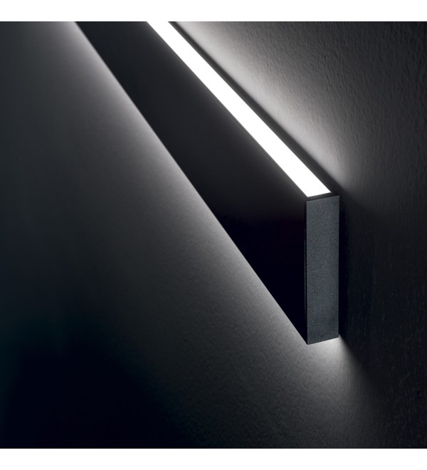 Светильник настенный Ideal Lux Steel AP2 D20 Bi-Emission Wide 3000K LED Черный Димм 242019