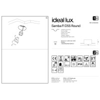 Светильник встраиваемый Ideal Lux Samba FI D55 Round Белый гипс GU10 230580