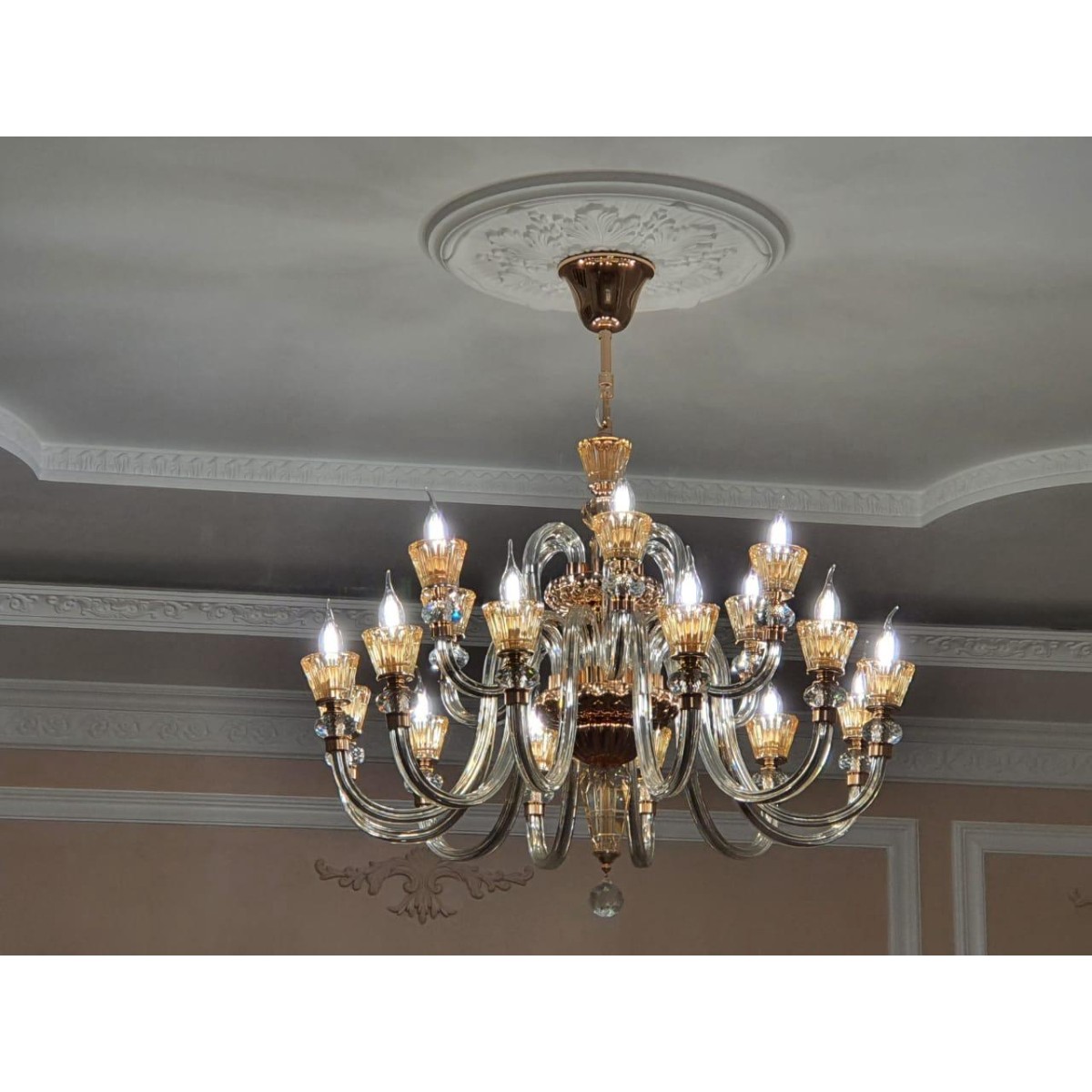 Люстра подвесная Ideal Lux Strauss SP18 Золото E14 140629