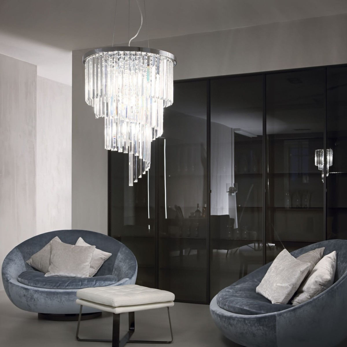 Люстра потолочная Ideal Lux Carlton PL8 Хром E14 168920