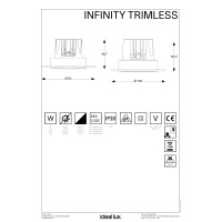 Светильник встраиваемый Ideal Lux Infinity FI Trimless 07W 3000K LED Черный 356129