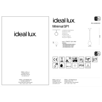 Светильник подвесной Ideal Lux Minimal SP1 Черный E27 009407