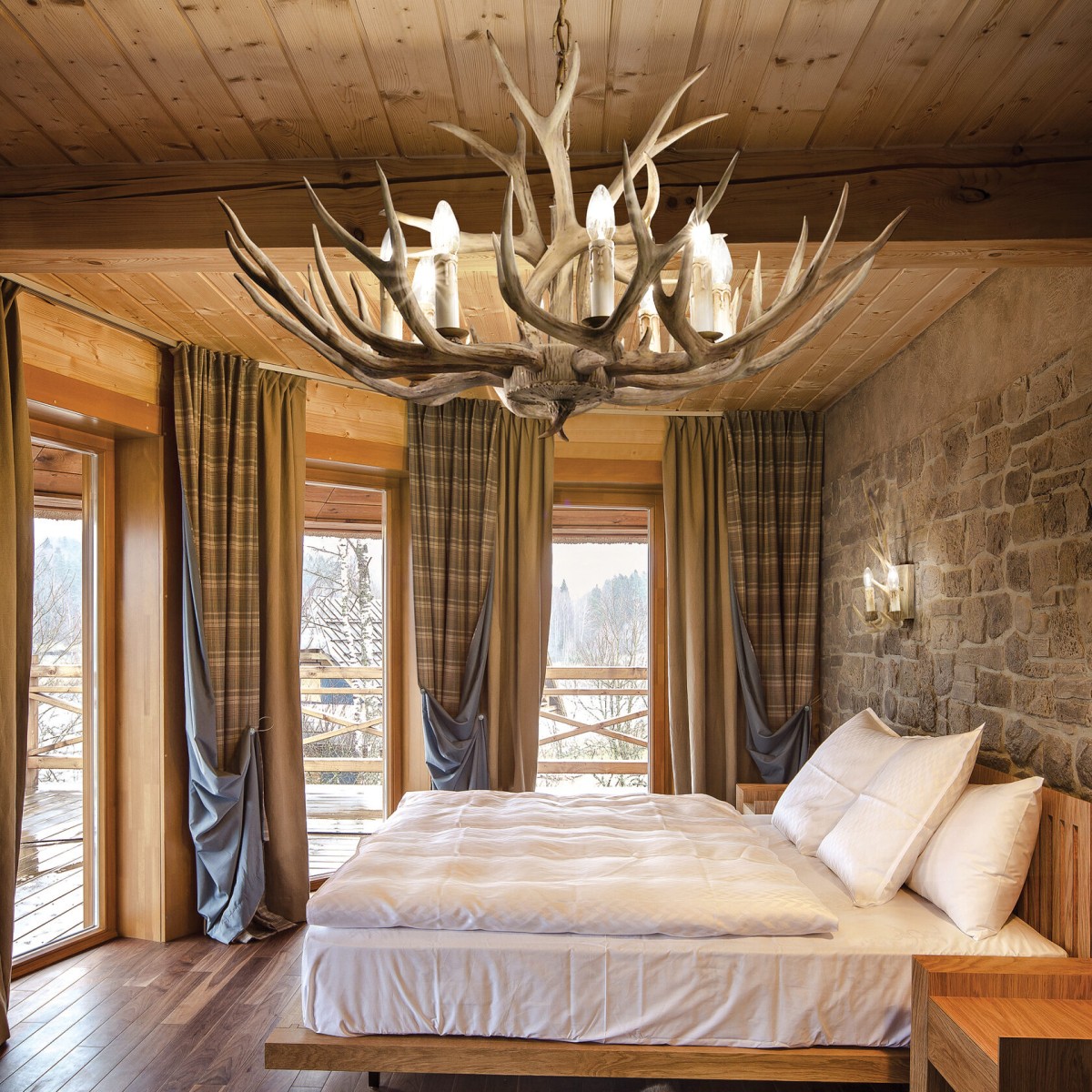 Люстра подвесная Ideal Lux Chalet SP12 Бежевый E14 113975