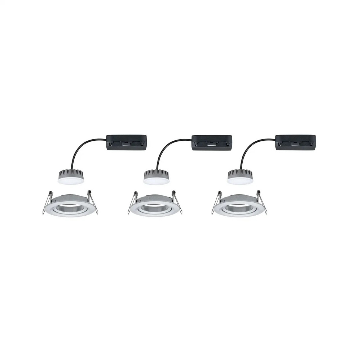 Светильник встраиваемый Paulmann Premium LED Slim Coin Satin dimmable 2700К Алюминий Набор 3 шт. 93903