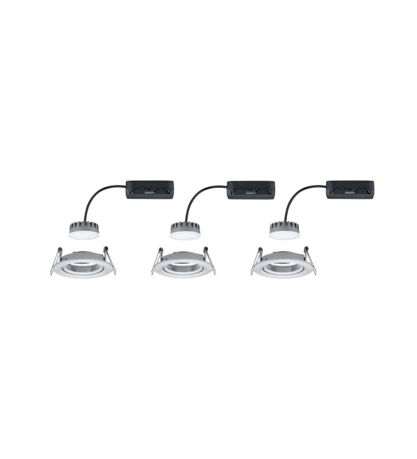 Светильник встраиваемый Paulmann Premium LED Slim Coin Satin dimmable 2700К Алюминий Набор 3 шт. 93903