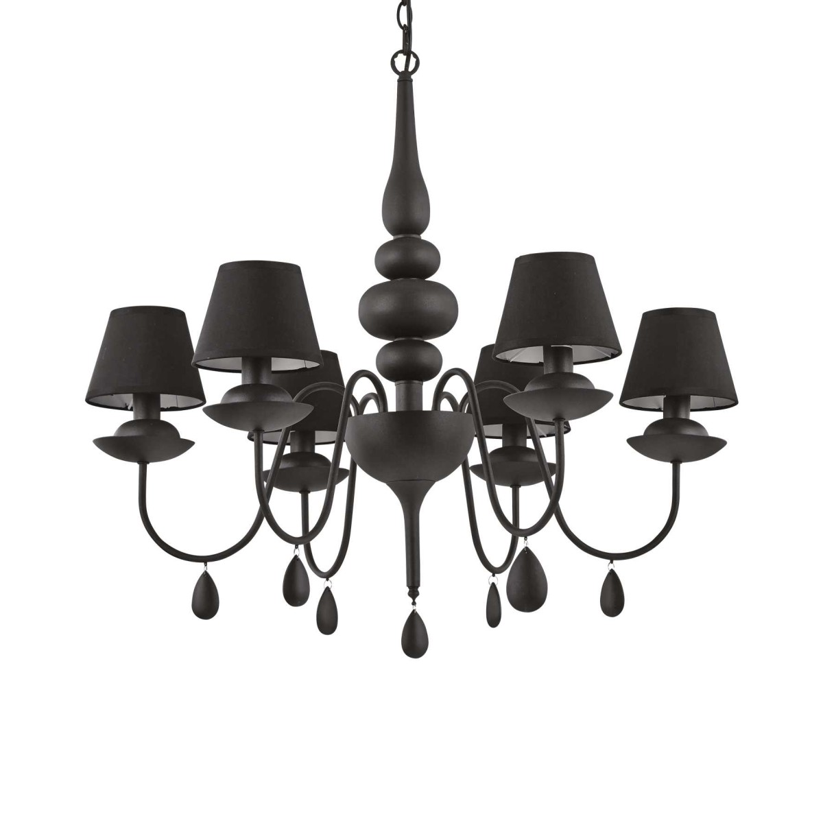 Люстра подвесная Ideal Lux Blanche SP6 Черный E14 111872