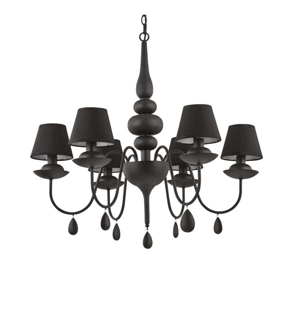 Люстра подвесная Ideal Lux Blanche SP6 Черный E14 111872