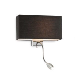 Светильник настенный Ideal Lux Hotel AP2 Черный / Хром E27 / LED 035956