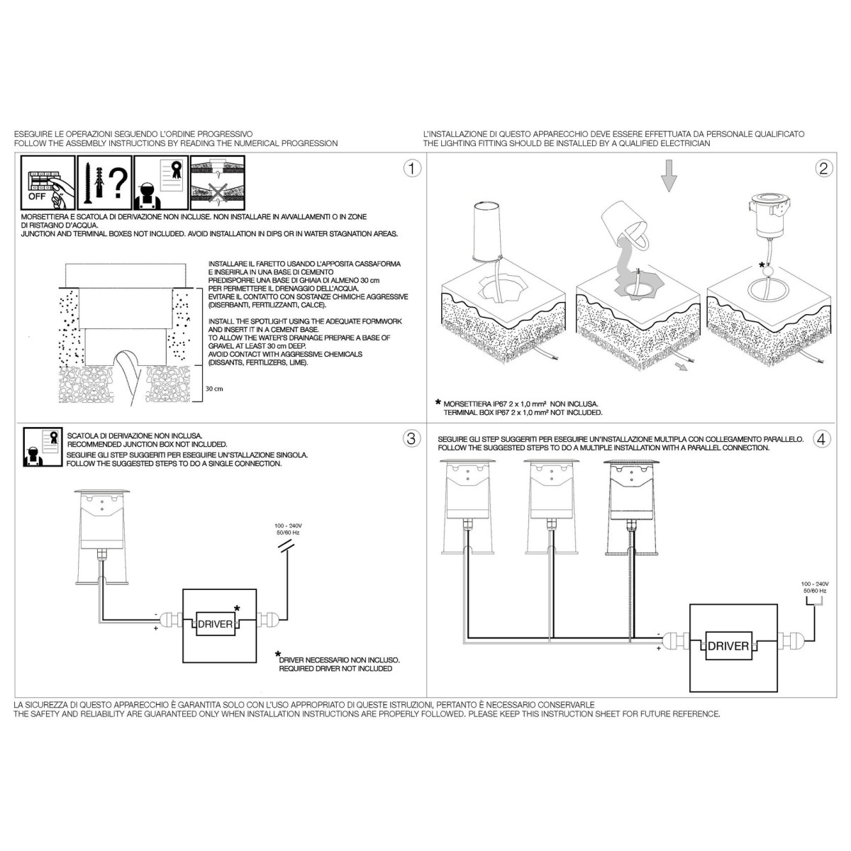 Светильник уличный встраиваемый Ideal Lux Rocket Fi D90 Wide 3000K LED Сталь 370996