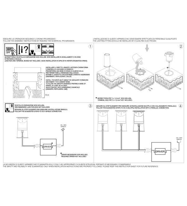 Светильник уличный встраиваемый Ideal Lux Rocket Fi D90 Wide 3000K LED Сталь 370996
