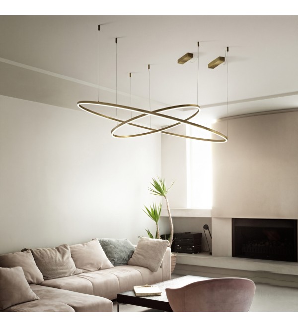 Люстра подвесная Ideal Lux Oracle Slim SP D070 Round On-Off Латунь 3000К 370446