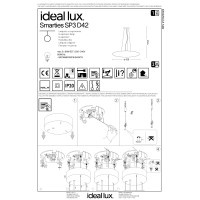 Люстра подвесная Ideal Lux Smarties SP3 D40 Белый E27 032016
