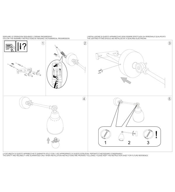 Светильник настенный Ideal Lux Newton AP1 Черный E27 027852