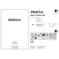 Светильник встраиваемый Ideal Lux Basic FI Wide 10W 3000K Белый LED 193519